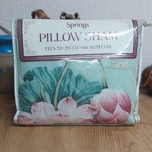 Springs Floral Pillow Sham - Green and Pink